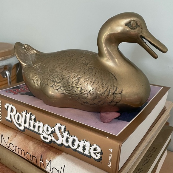 Vintage Solid Brass Duck Home Decor Figurine - Picture 5 of 5